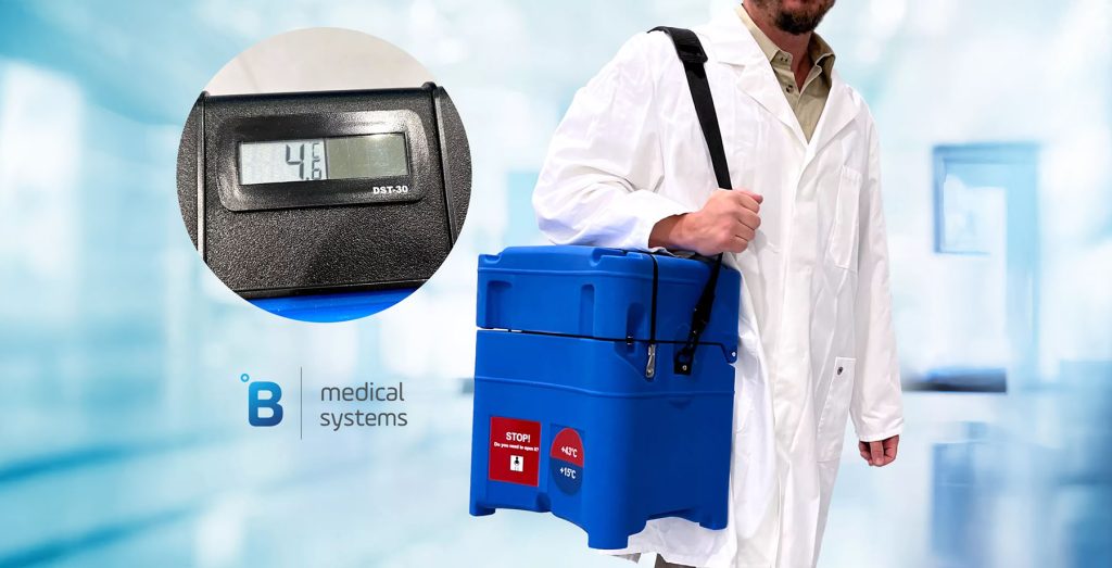 B Medical Systems RCW1 vaccine carrier with integrated thermometer
